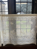 Cottage Victorian Design Birds & Butterfly Cotton Lace Curtain Panel 18" drop Cafe Curtain Brise Bise ecru by the metre