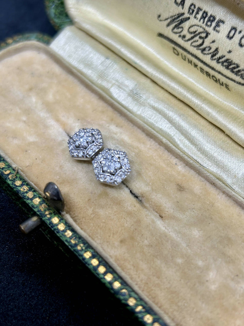 Hallmarked 9ct White Gold 0.25ct Round Brilliant Cut Diamond Earrings