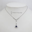 Handmade Platinum Sapphire & Diamond Necklace