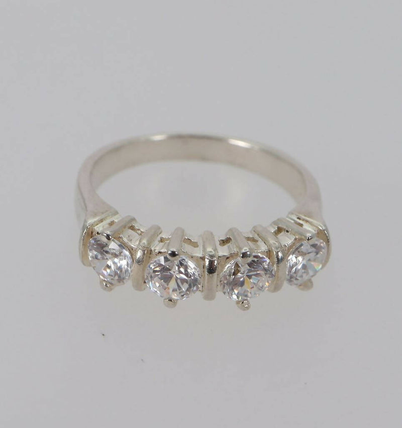 Sterling Silver & 4 Stone CZ Ring