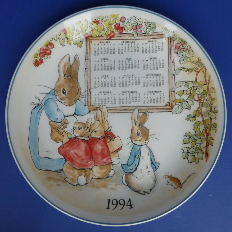 Wedgwood Beatrix Potter Peter Rabbit Calendar Plate - 1994