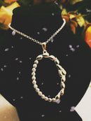 New 925 Sterling Silver Oval Leaves Pendant Necklace