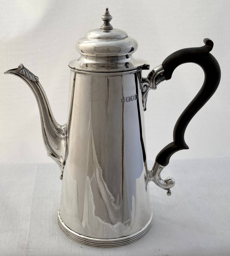 Edwardian Silver Coffee Pot for Lieutenant C.A. Fremantle, Royal Navy. London 1904 Page, Keen & Page. 18 troy ounces.