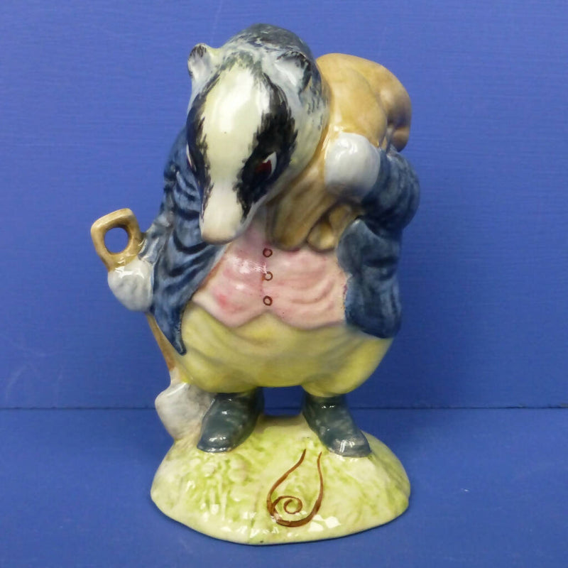 Beswick Beatrix Potter Figurine - Tommy Brock (Spade Handle Out, Small Eye Patch) - Gold Backstamp BP2