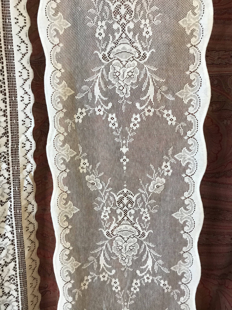 Lucinda A beautiful Victorian Design White cotton lace 12" wide sold per metre