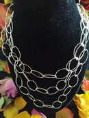 New 925S Large Open Link Chain Necklace 36"