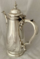 Georgian, George II, Silver Armorial Coffee Pot. London 1752 William Shaw & William Priest. 19.6 troy ounces.
