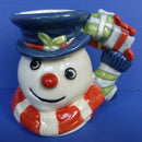 Royal Doulton Miniature Character Jug - Snowman - Christmas Stocking Handle D7124 (Boxed)