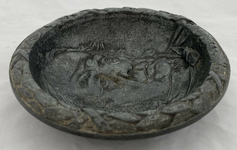 Victorian William Gladstone Relief Pewter Pin Dish, circa 1880 - 1900.