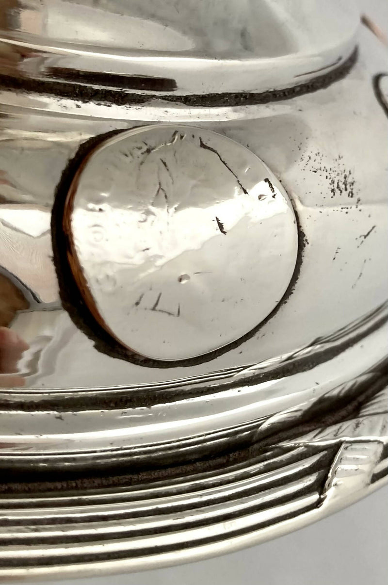 Early Victorian Silver Plated Punch Bowl Inset with Georgian Coins, Circa 1850.