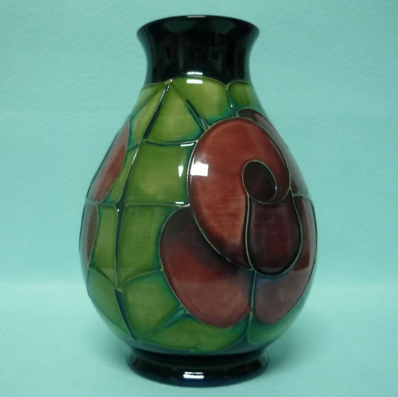 A Large Moorcroft 7.5inch Vase in the Rose Design by Sally Tuffin