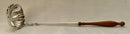 George II Style Silver Plated Toddy Ladle with Turned Fruitwood Handle.