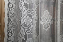 "Jessica" Victorian Style White Cotton Lace Curtain Panel Ready To Hang - 36" x 36" 90 x 91cms