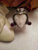 New Unique Ruby Ring With Carved Face