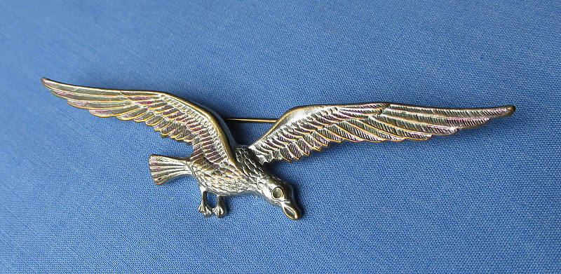 Metal Brooch Modelled As A Large Wingspan Bird In Flight