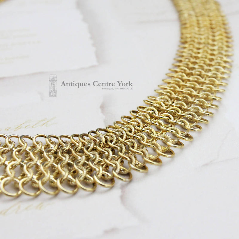 Silver Gilt Mesh Necklace by Milor