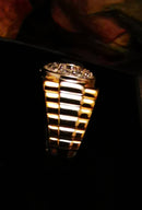 New Alexandrite and Natural Cambodian Zircon Ring in Platinum and Yellow Gold Overlay Sterling Silver