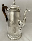 Georgian, George II, Silver Armorial Coffee Pot for Seamark. London 1742 Richard Bayley. 23.8 troy ounces.