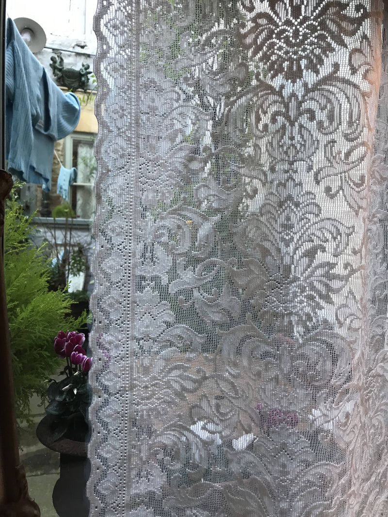 Copy of Grace antique design Laura Ashley cream cotton lace Curtain Panel remnant 54”/60”