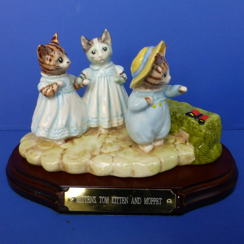Beswick Beatrix Potter Tableau of Tke Year 1999 - Mittens, Tom Kitten and Moppet (Boxed)
