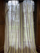 Scottish Madras Panel with Green and Brown Stripe Design 69” / 94”