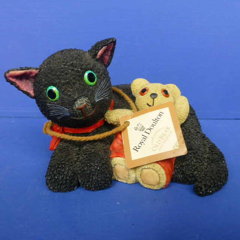 Royal Doulton Jane Hissey's Old Bear Figurine - Resting with Cat OB4613 (Boxed)