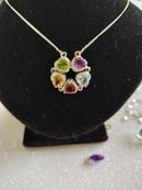 New Metamorphic Convertable Adjustable Multi Gem Stone Necklace