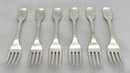 Georgian, George IV, Six Silver Crested Dessert Forks. York 1825 Barber, Cattle & North. 7.5 troy ounces. 