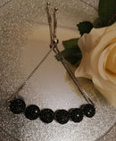 New Pave Set Boi Ploi Black Spinel Bolo Bracelet in Platinum Overlay Sterling Silver - 6.750 Ct