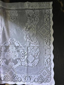 Jessica white cotton lace Curtain Panel Readymade 36" x 24” 90 x 60cms