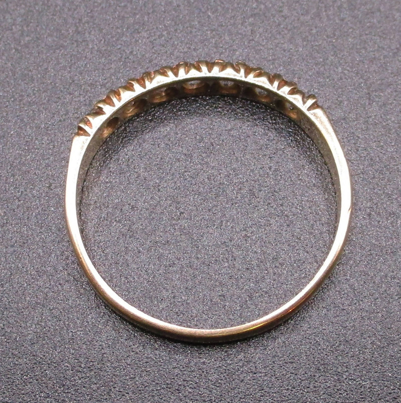 9ct gold white sapphire half eternity ring