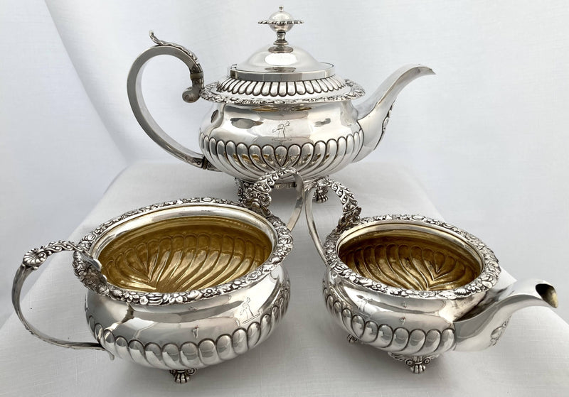 Georgian, George III, Silver Tea Service, York 1819 Barber & Whitwell. 50 troy ounces.