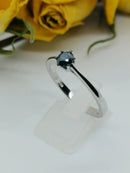 New 1/2 CT blue diamond solitaire ring (Size W)