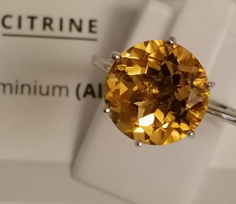 New Extremely Rare Size AAA Uruguay Citrine Ring - N/O