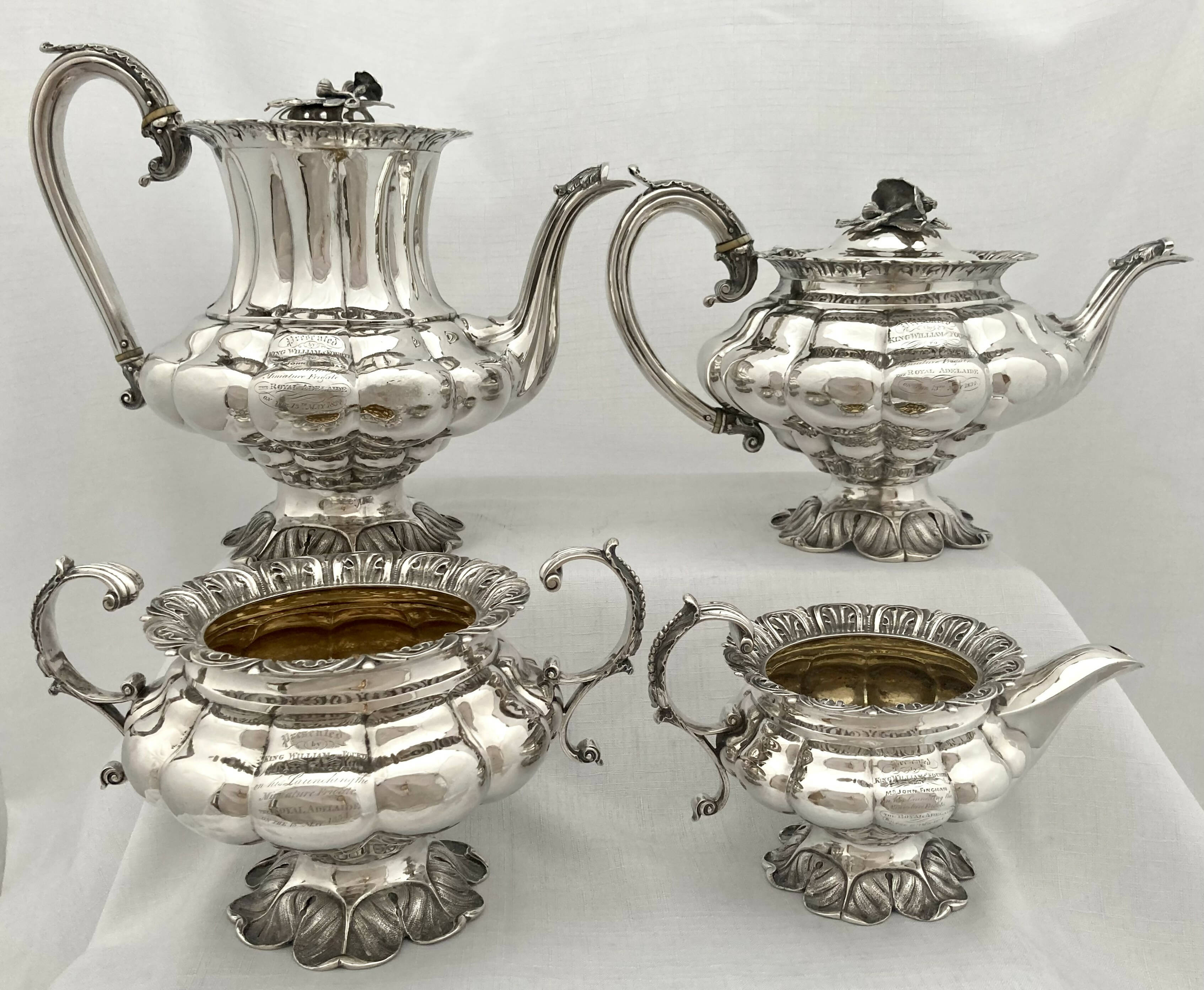 Silver Tea & Coffee Set Presented by King William IV Upon Launching th