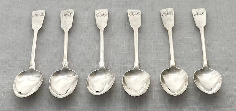 William IV Six Silver Teaspoons. Exeter 1832 George Turner. 2.2 troy ounces.