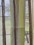 Scottish Madras Panel with Green and Brown Stripe Design 69” / 94”