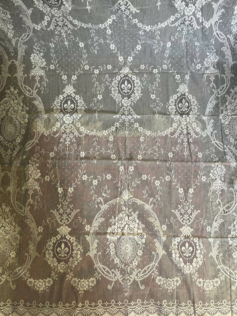 Agatha Victorian Delicate Design Lace Panel White 60” / 125”