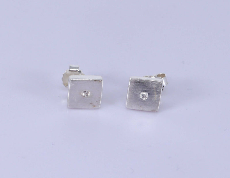 Silver & Crystal Earring Studs