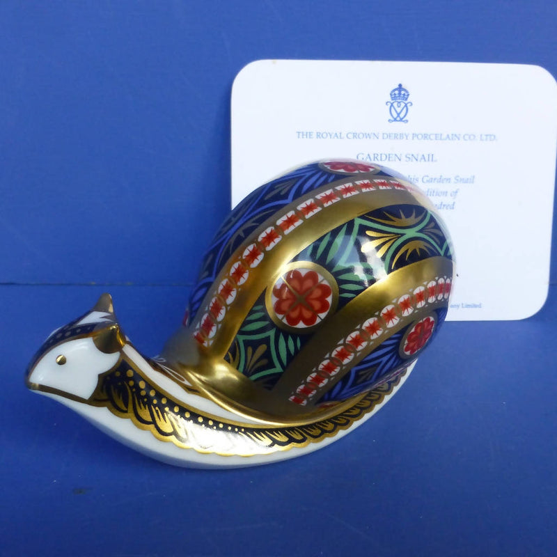 Royal Crown Derby Limited Edition Paperweight Garden Snail (Boxed)