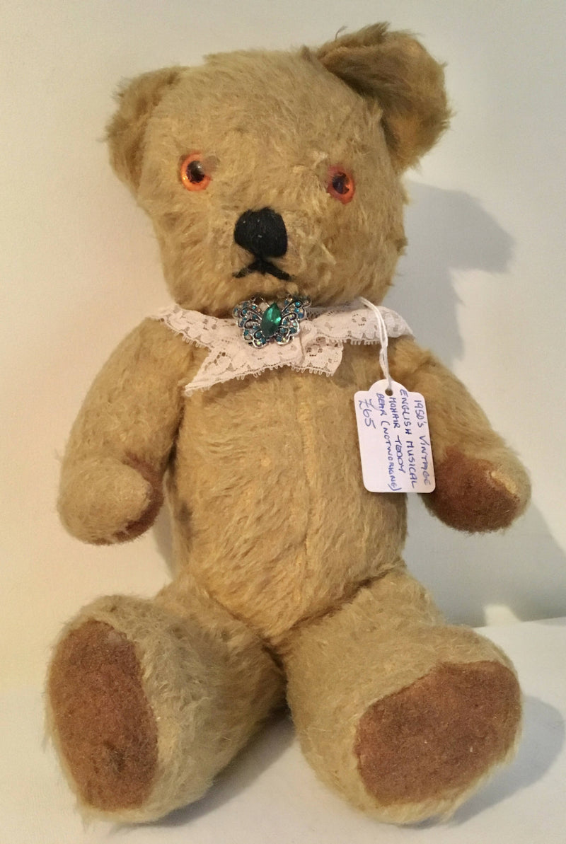 1950’s Vintage Teddy Bear. Mohair. Musical (not working).