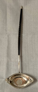 Sheffield Plated Toddy Ladle with inset George II 1757 Silver Sixpence.