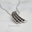 Silver & Garnet Comet Pendant & Snake Chain