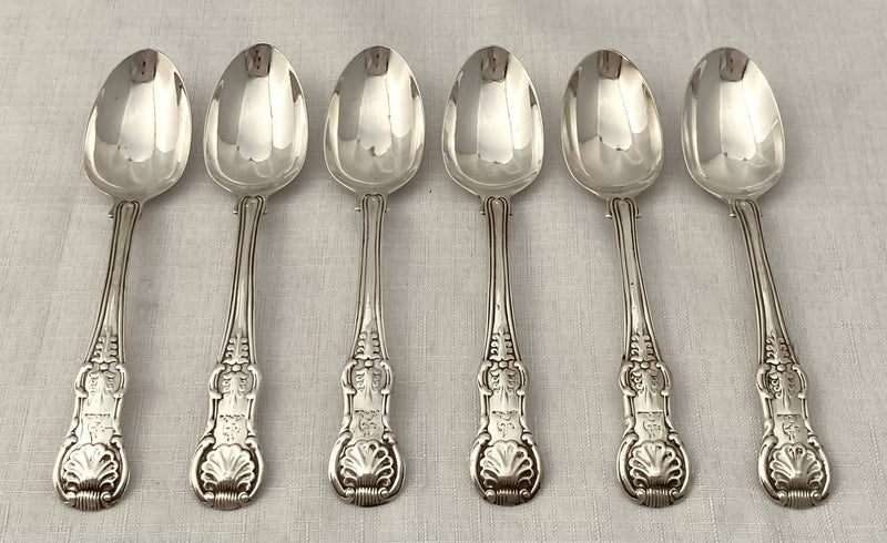 Victorian Six Silver Teaspoons. Newcastle 1845 John Walton. 4.9 troy ounces.