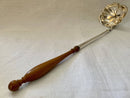 George II Style Silver Plated Toddy Ladle with Turned Fruitwood Handle.
