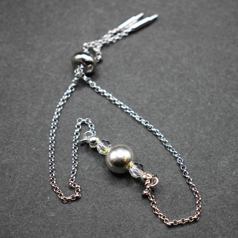 Bridget: Adjustable Swarovski crystal-silver bead bracelet