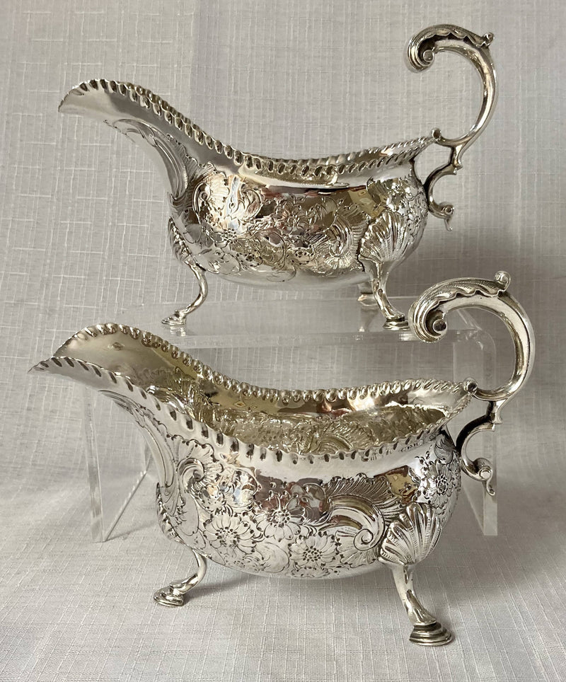 Georgian, George III, Pair of Silver Sauce Boats. London 1764 William Skeen. 13.7 troy ounces.