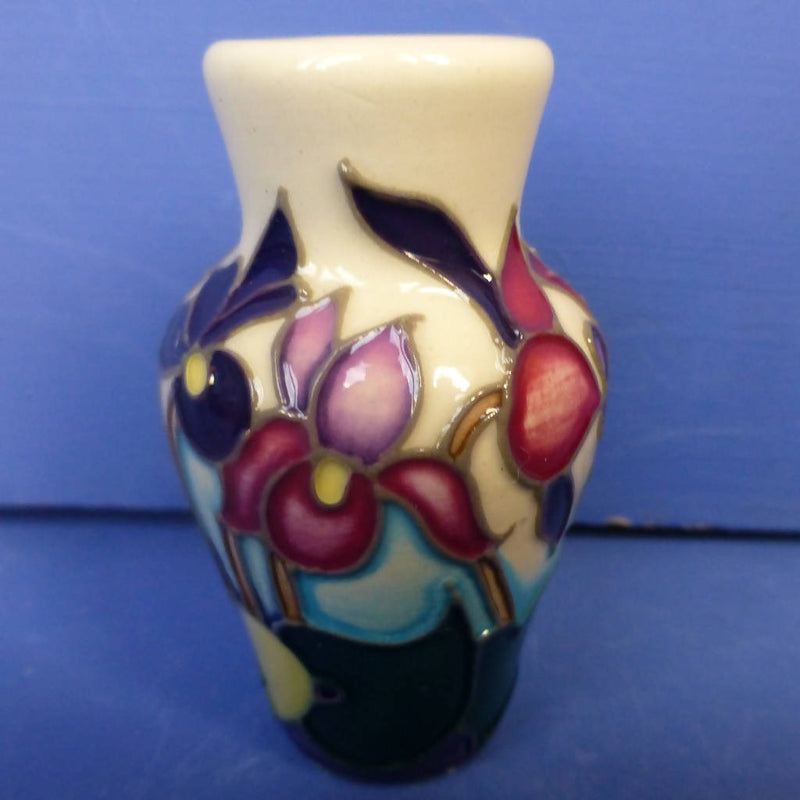 Moorcroft Miniature Vase Violets February Birthday By Emma Bossons