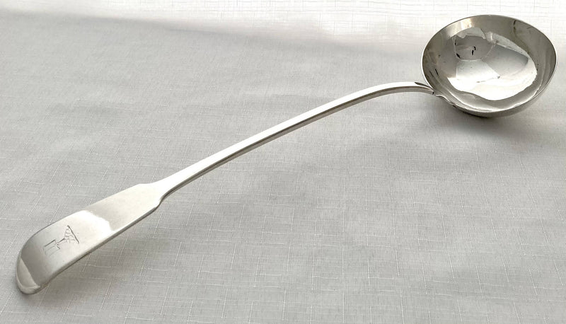 Georgian, George IV, Large Silver Soup Ladle. London 1824 William Chawner II. 8.3 troy ounces.