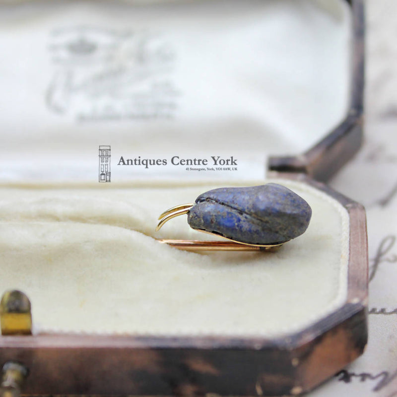 Rare Antique Gold & Lapis Pythons Head Stick Pin